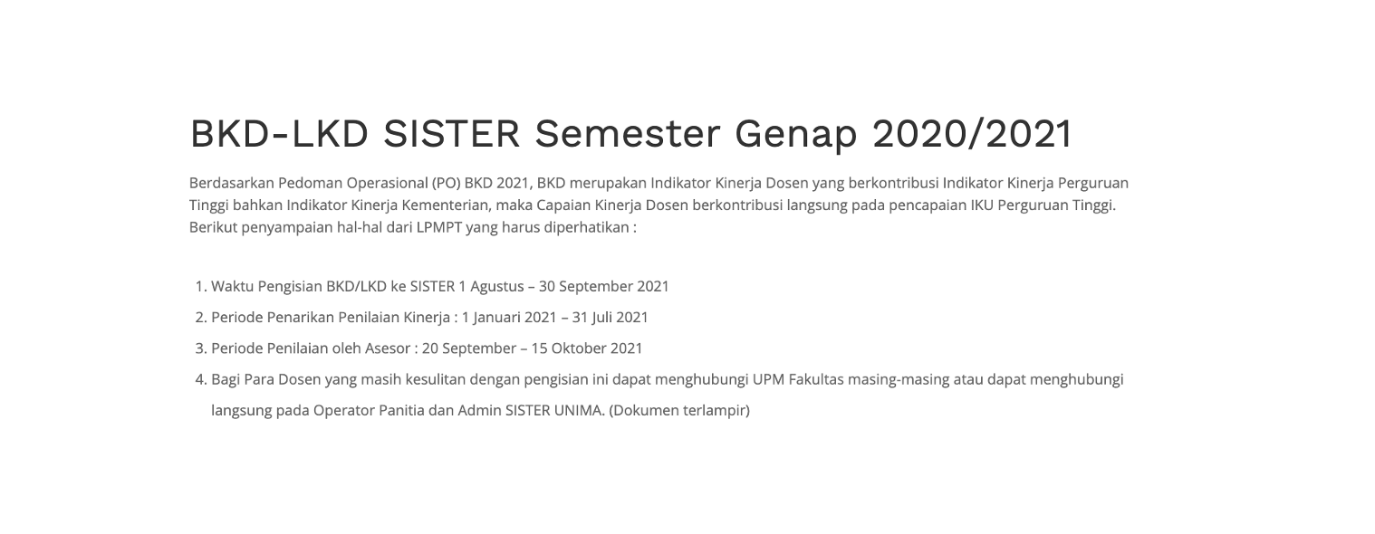 BKD-LKD SISTER Semester Genap 2020/2021